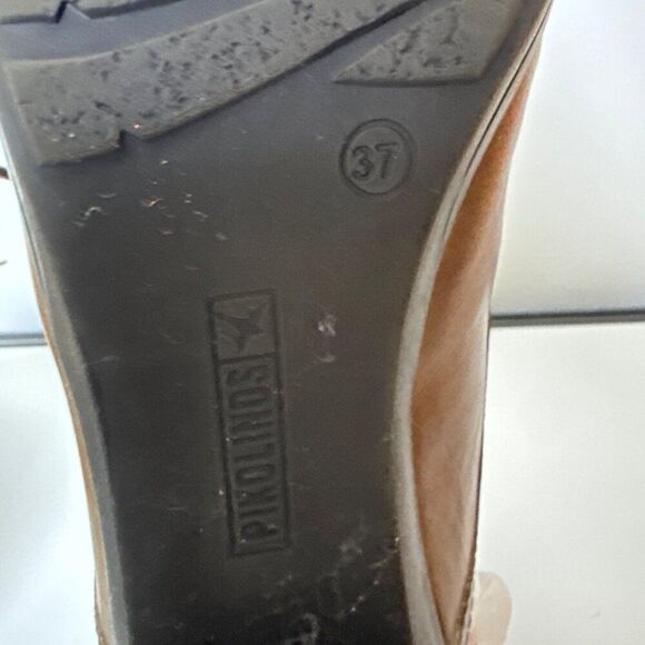 Pikolinos Womens Fur-Lined Leather Ankle Boots Size 37 With Lace-Up & Block Heel - Picture 5 of 7